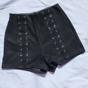 Slayr Plus Grommet Lace Up Shorts by SHEIN (S)